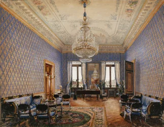 Interieurs des Winterpalastes. Das Wohnzimmer der Großprinzessin Maria Nikolajewna, 1837