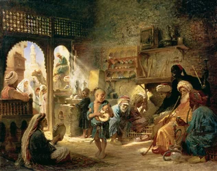 Kaffeehaus in Kairo, 1870er Jahre