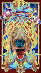 Bunte Fantasiehunde