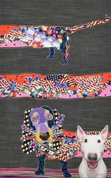 Patriotische Pop-Art Hunde