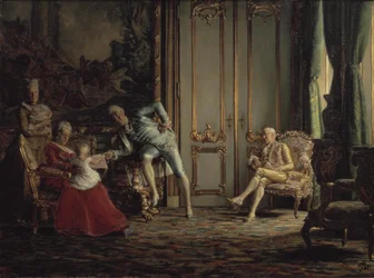 Ein Interieur aus dem vergangenen Jahrhundert. Szene vom Hofe Christians VII.