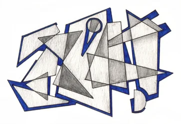 Abstrakte blaue Geometrie