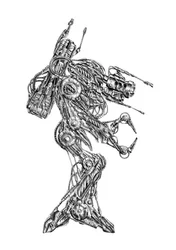 Futuristischer Roboter-Krieger