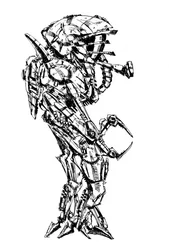 Futuristischer Roboterkrieger