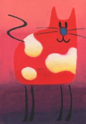 Fröhliche rot gefleckte Katze