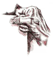 Müde Hand und Buch