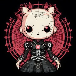 Hello Kitty als Pinhead Shirt Design