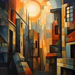 Kubistischer Stil der urbanen Landschaftsmalerei 3