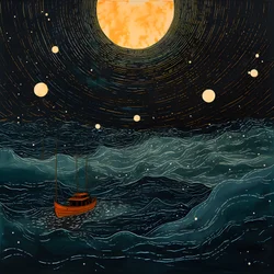 Zwei Boote glitten lautlos durch tintenschwarzes Wasser auf die wirbelnde Charybdis zu, der Vollmond war das einzige Licht in der leeren Welt der Nordsee