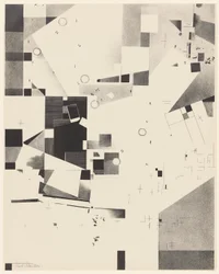 Ohne Titel, Nr. 1 von 6 aus dem Portfolio Merz 3. Kurt Schwitters 6 Lithos. Merz Mappe. Erste Mappe des Merzverlages