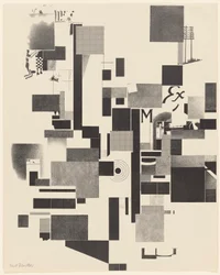 Ohne Titel, Nr. 2 von 6 aus dem Portfolio Merz 3. Kurt Schwitters 6 Lithos. Merz Mappe. Erste Mappe des Merzverlages
