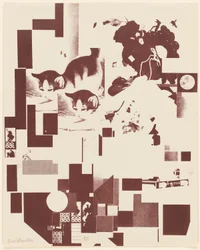 Ohne Titel, Nr. 5 von 6 aus dem Portfolio Merz 3. Kurt Schwitters 6 Lithos. Merz Mappe. Erste Mappe des Merzverlages