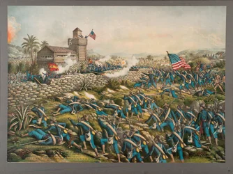 Angriff der 24. und 25. farbigen Infanterie und Rettung der Rough Riders auf dem San Juan Hill, 2. Juli 1898