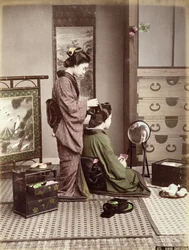 Frisieren, Japan, ca. 1880