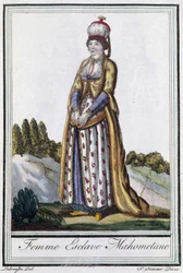 Sklavin der Mohammedaner - in „Enzyklopädie der Reisen“ von J. Grasset St Sauveur, ed. Deroy, Paris