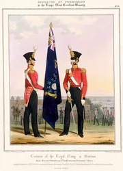 Kostüm der Royal Navy & Marines. Royal Marines (Subalterns) 2. Lt., ca. 1832