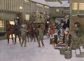 Die Ankunft einer Kutsche