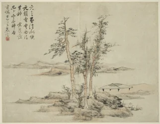 Landschaft im Stil der alten Meister: nach Ni Zan (1301-1374), Cao Zhibo (1272-1355)