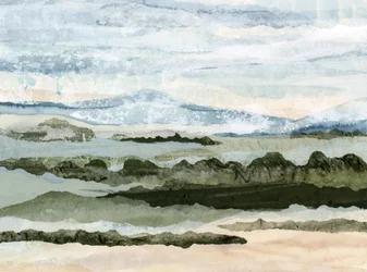 Serene Geschichtete Landschaft