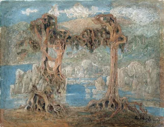 Landschaft - Bäume an der Küste, Norwegen