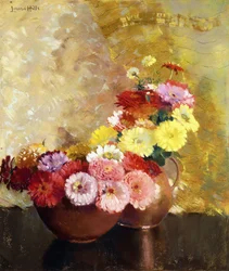 Zinnien und Kupfer