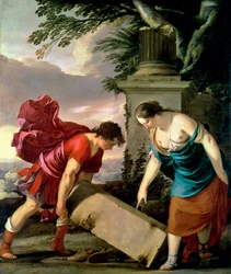Theseus und seine Mutter Aethra, ca. 1635-36