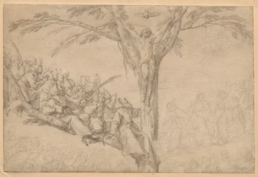 Der gekreuzigte Christus als Baum des Lebens mit Mönchen und Nonnen, ca. 1639