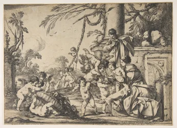 Die Jungfrau und das Christuskind von Engeln bedient, 1640