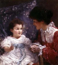 Porträt von Mrs George Lewis und ihrer Tochter Elizabeth