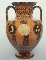 Schwarzfigurige Amphora, 515-490 v. Chr. (Keramik)