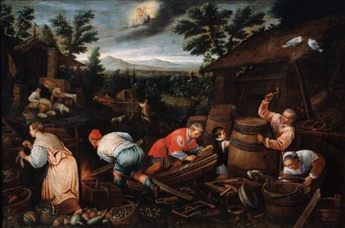 August aus der Serie Die Jahreszeiten, spätes 16. oder frühes 17. Jahrhundert