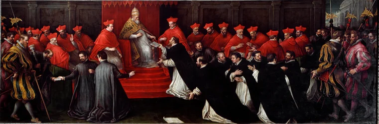 Honorius III., Cencio Savelli, Papst von 1216 bis 1227, genehmigte 1216 die Regel des Heiligen Dominikus zur Gründung des Predigerordens, heute bekannt als Dominikaner