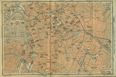 Karte des Berliner Zentrums aus dem Reiseführer Baedekers Nordostdeutschland, 1892