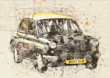 Vintage Taxi Kunst