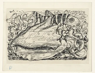 Fisch und Muschel im Wasser