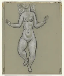 Tanzende nackte Frau