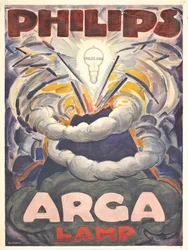 Plakat, das Philips Arga Lampe bewirbt, ca. 1918