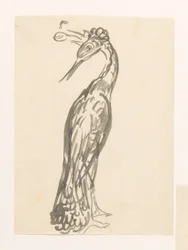 Reiher mit nach hinten gedrehtem Kopf