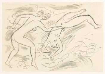 Zwei nackte Frauen, schwimmend