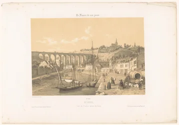Blick auf das Viadukt von Dinan vom Kai aus