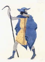Kostümentwurf für Ödipus in Kolonnus - der Fremde, ca. 1899-1909