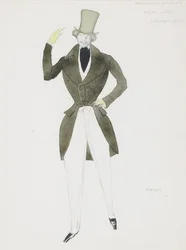 Kostümentwurf für das Ballett Carnaval von R. Schumann