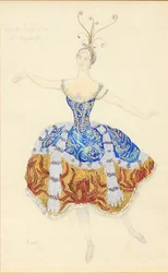 La Princesse Enchantée. Kostümentwurf für das Ballett Die schlafende Prinzessin