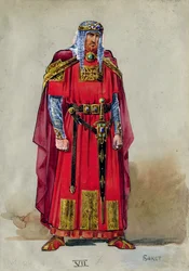 Mittelalterlicher Prinz. Kostümentwurf