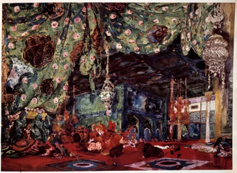 Szenografie von Leon Bakst für die Oper Scheherazade von Nikolai Rimski-Korsakow