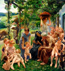 Der Abend, rechter Flügel des Triptychons „Das Goldene Zeitalter“, 1901