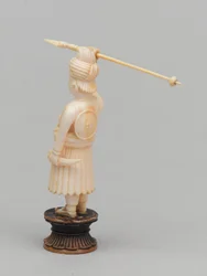 Schwarzer Bauer, Schachfigur, Indien, um 1820