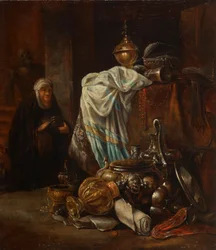 Stillleben mit Orientalia und Metallgefäßen