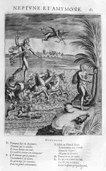 Neptun mit Amymone, Tochter des Danaus, die er vor einem Satyr rettet