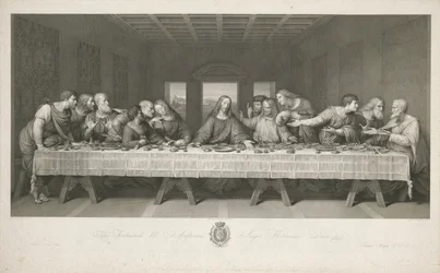Das letzte Abendmahl, gezeichnet von Teodoro Matteini, graviert von Raphael Morghen